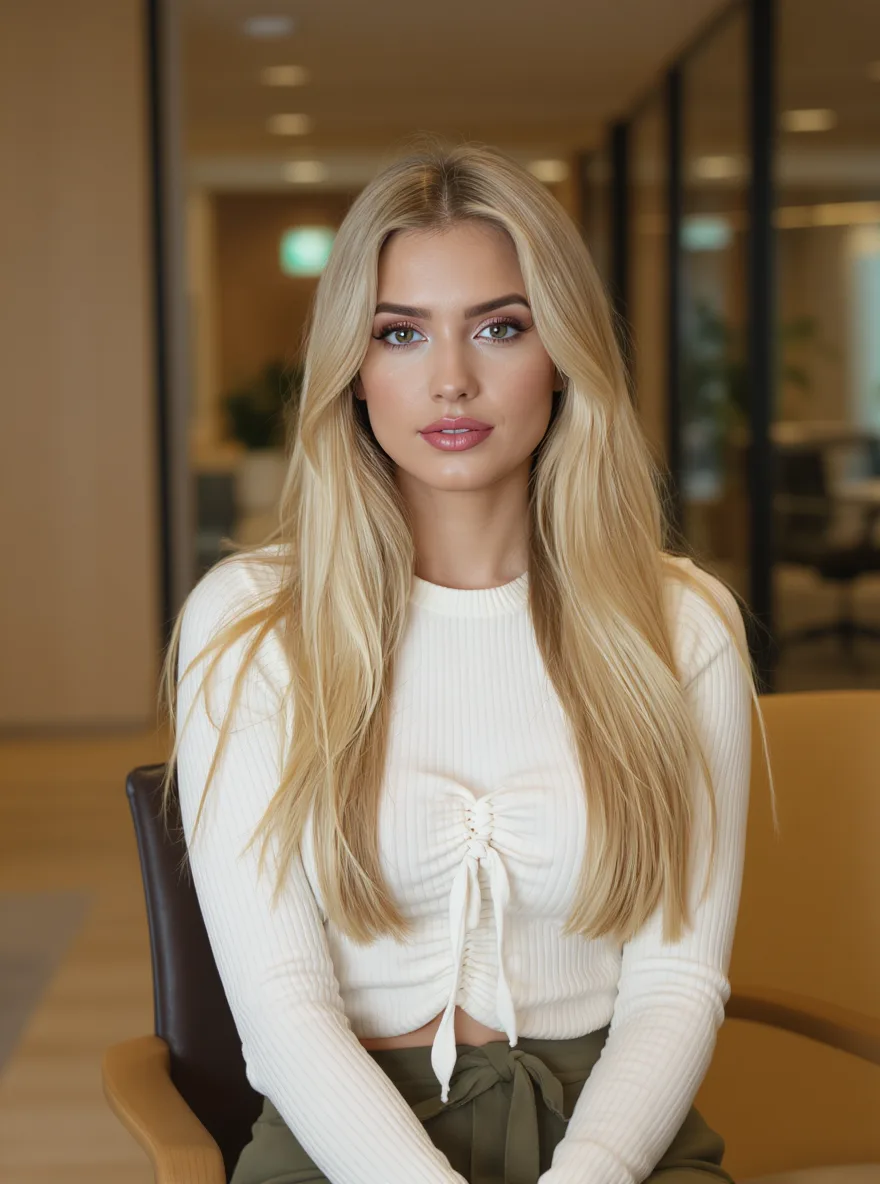 vanilla blonde long layers